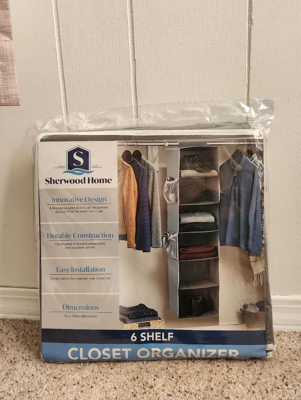 6-Shelf Closet Organizer - Gray